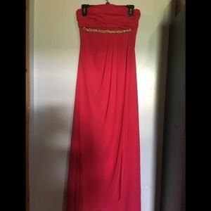 Pink silk prom dress